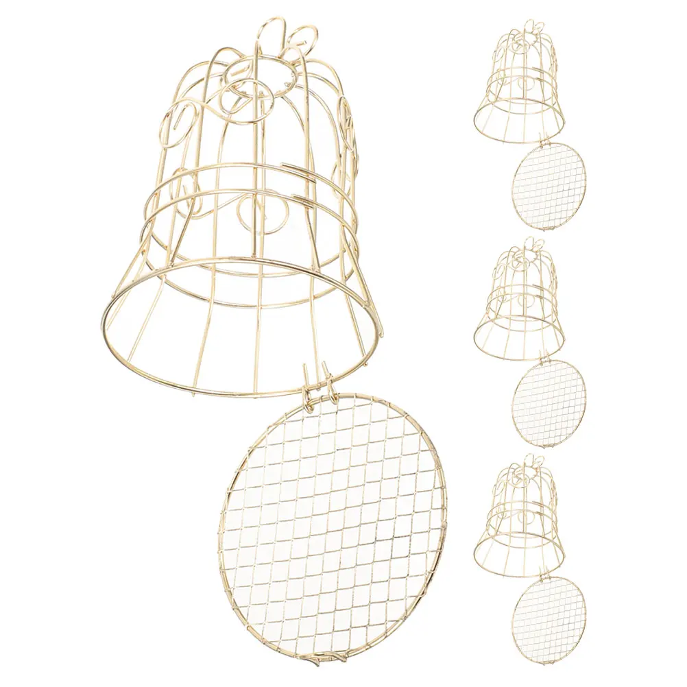 

4pcs Vintage Feeder Cage Style Decorative Outdoor Hanging Wild Bird Feeding Basket For Garden Backyard Balcony Peanut
