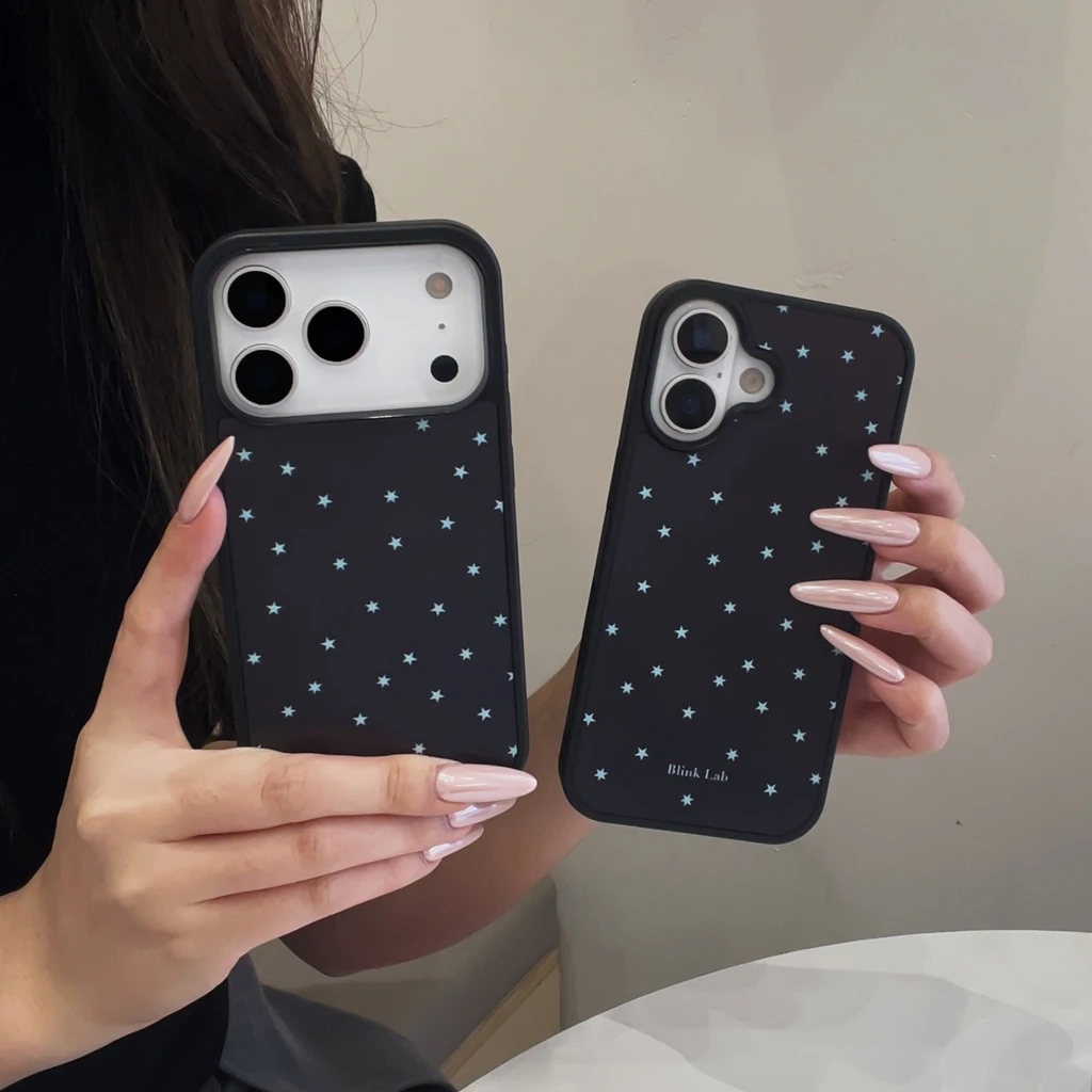 Advanced Black Background Full Screen Stars Shockproof Protective Phone Cover Case for iPhone 17 16 15 14 13 Pro Max