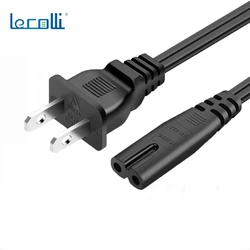 Lecolli US plug18AWG two core eight tail plug power cord suitable for PS4/desk lamp/speaker/LCD display/printer equipment