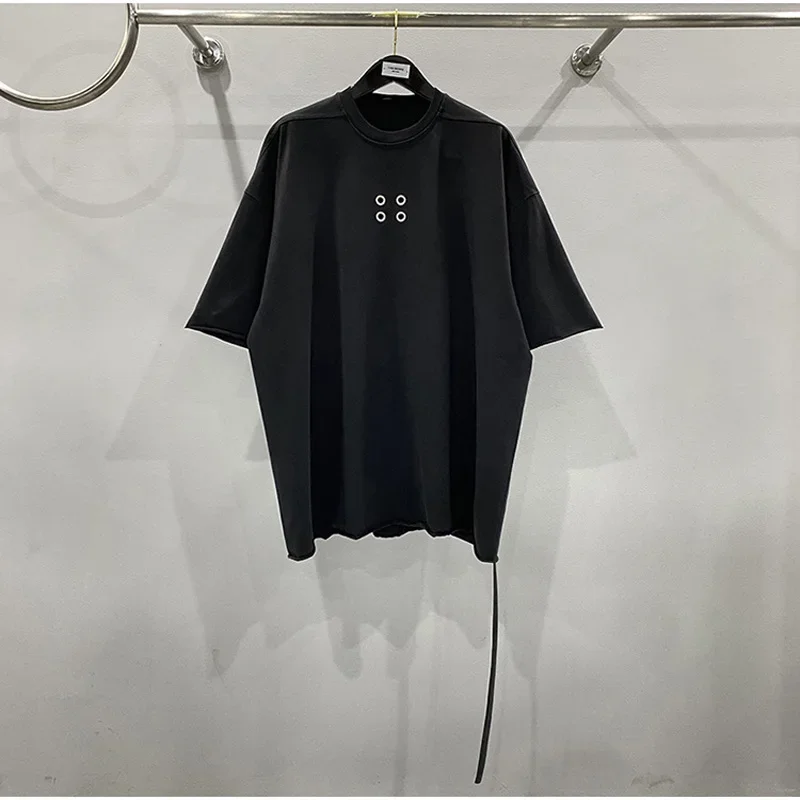 Men T Shirt Cotton Oversized Gothic Men's Clothing Tops Tees Summer Women Tees High Street Black White T Shirt Size XL