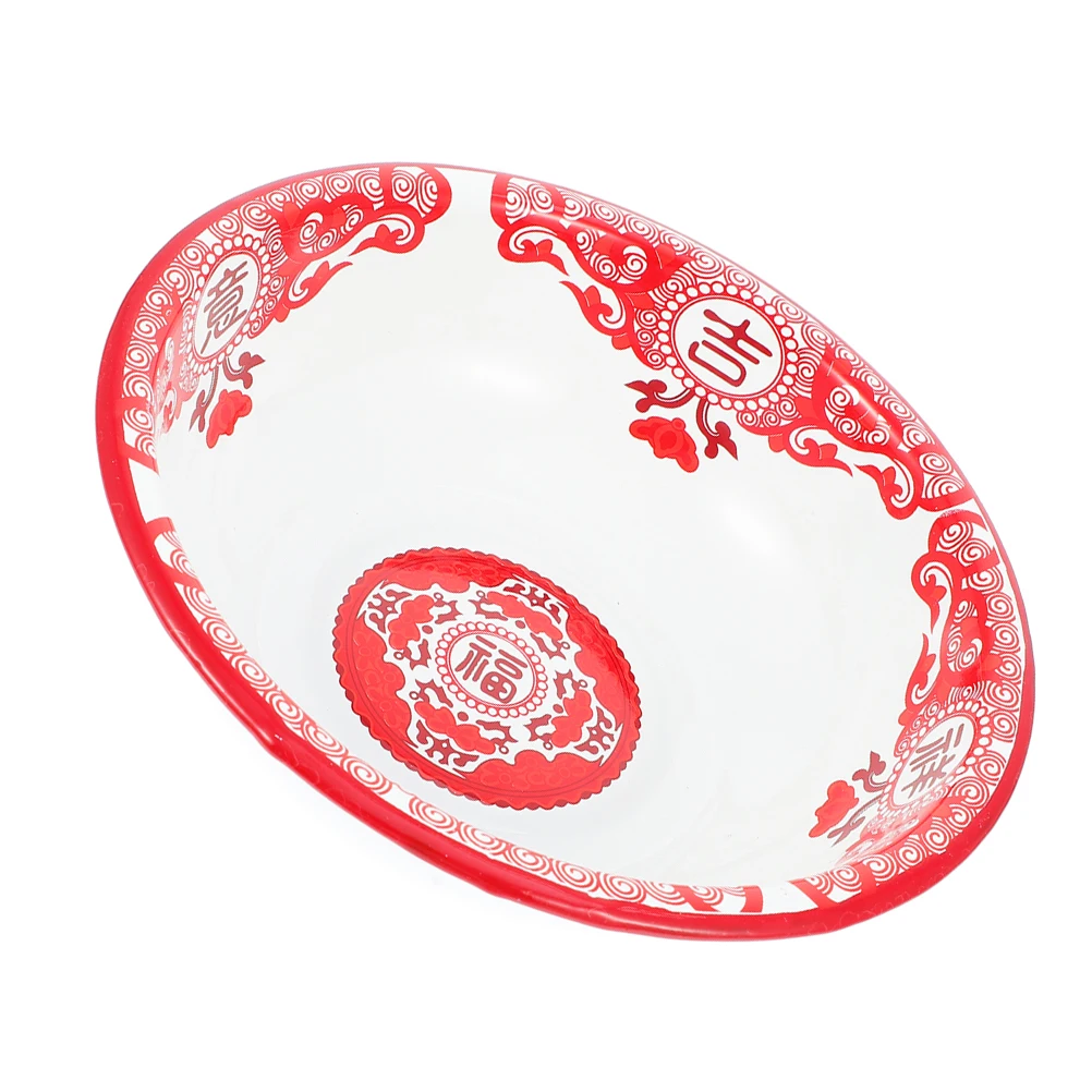 

Enamel Bowls Large Red Enamel Basin Thick Soup Serving Bowl Stackable Dishwasher Salad Round Washbasin Space Saving