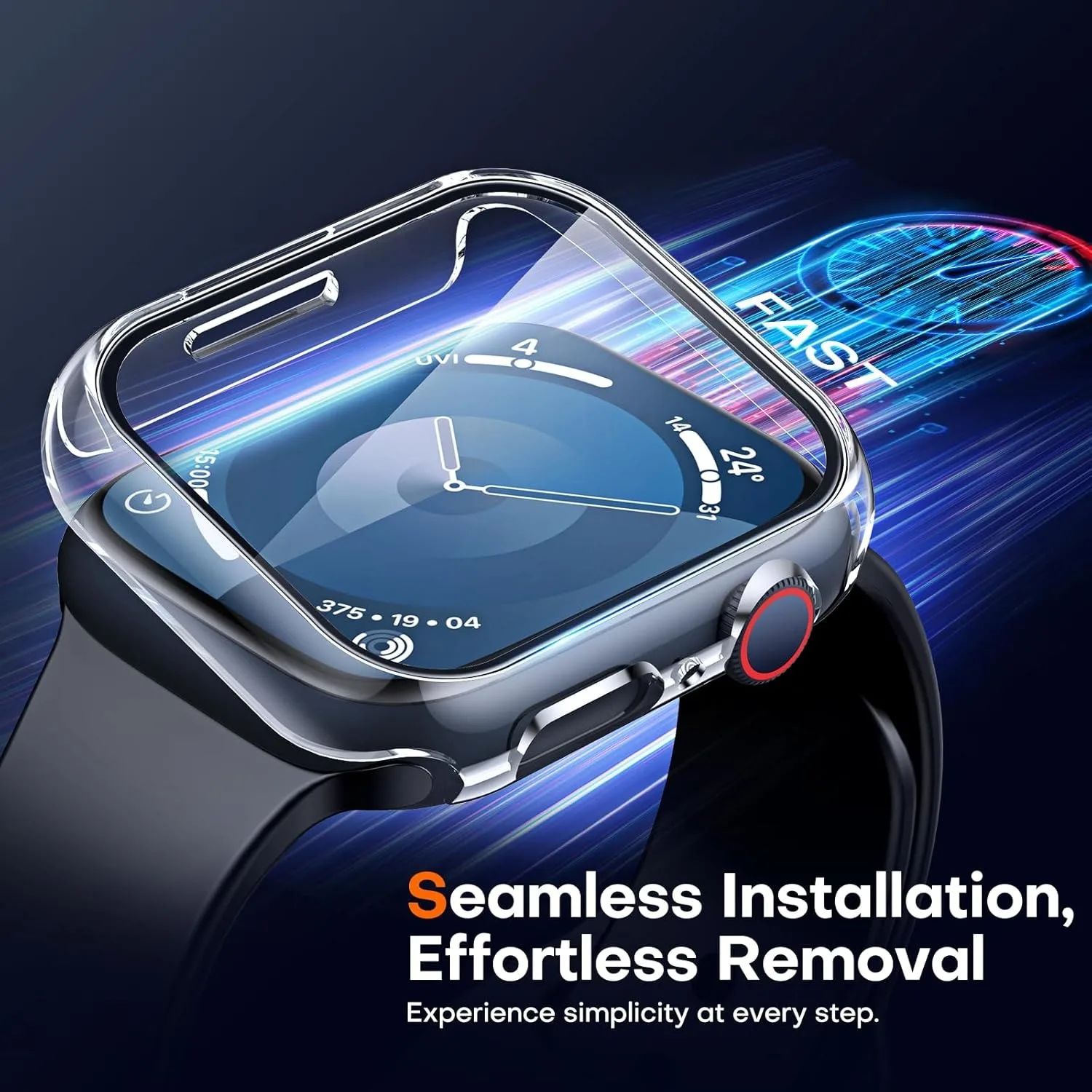 Tempered Glass+Cover For Apple Watch 9 8 7 45mm 41mm PC Bumper Screen Protector Case iWatch Series 6 5 4 SE2 44mm 40mm 42mm 38mm