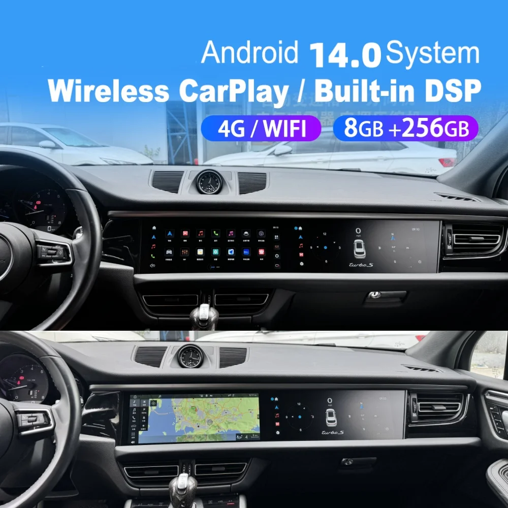 

12.3" Dual Screen 8 Core Qualcomm Android For Porsche Macan 2018~2024 Car Multimedia Automotive Radio GPS Navigation Head Unit