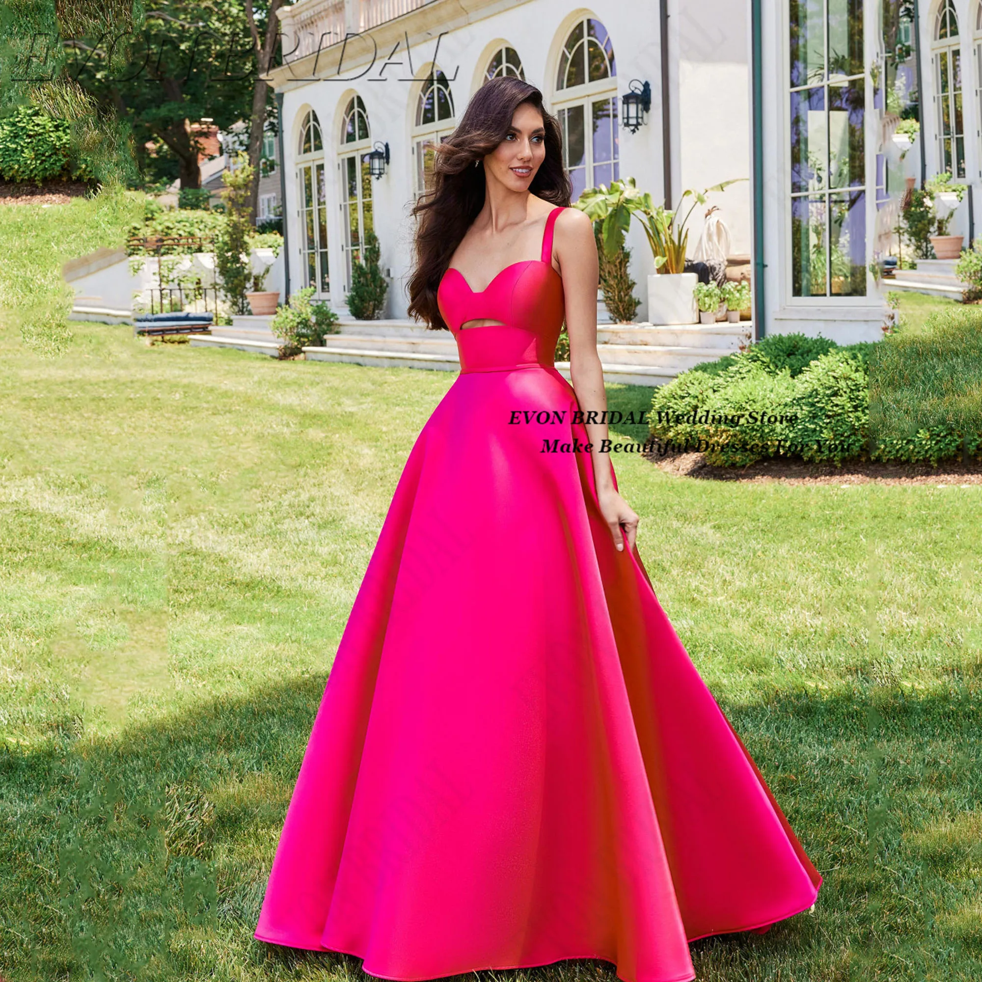 

EVON BRIDAL Red Evening Dress For Women Sweet Sweetheart Party Prom Dress Fashion A-Line Saudi Arabic Cocktail Dresses Customiz
