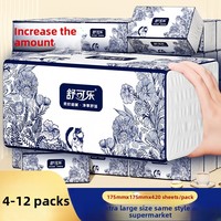 4-12 Packs Of Oversized Toilet Paper, 5 Layers Thick, 420 Sheets/pack, 84 Packs/pack, Napkins, Hand Wipes, Toilet Paper