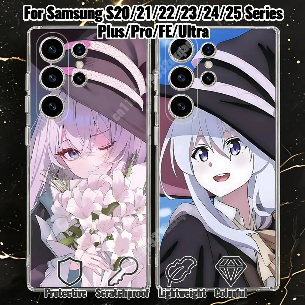 The Journey Of Elaina Wandering Witch Phone Case for Samsung Galaxy S20 21 Ultra Plus S22 23 FE Lite S24 25 Transparent Cover