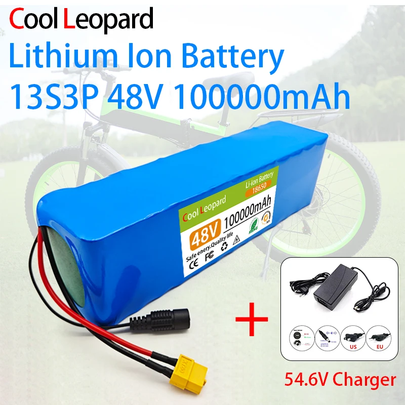 

The New 18650 Lithium-Ion 13S3P Battery Pack Built-In BMS Is Suitable For 48V 100000Mah 1000W Electric Bicycle Scooter.