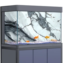 Aquarium Background Decoration for Fish Tanks Reptile Habitat , White Marble Texture Rock Stone HD 3D Poster 5-55 Gallon