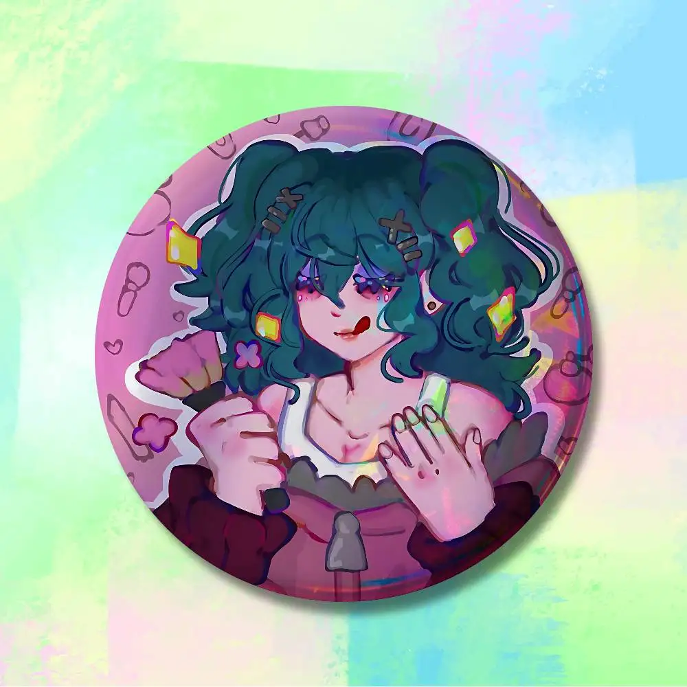 Hot Horror L-Laceys Games Enamel Pin Tinplate Round Brooch Cosplay Nijigen Otaku Culture Badges 58mm 44mm 32mm 75mm 25mm