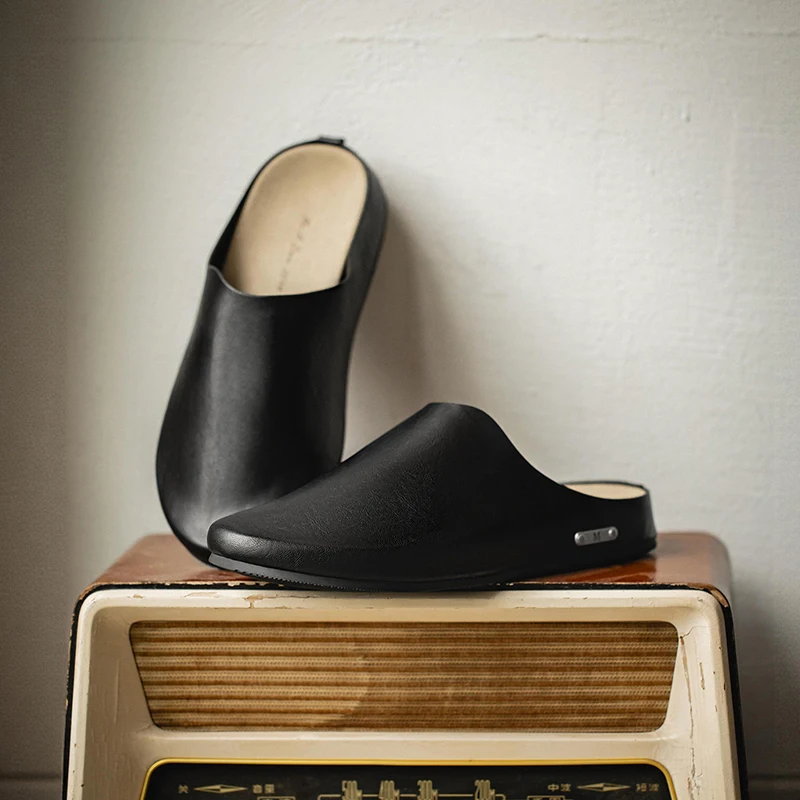 

Стильные закрытые тапочки Mra Brand из черной микрофибры, высококачественные мюли для офиса и улицы, легко надеваемые