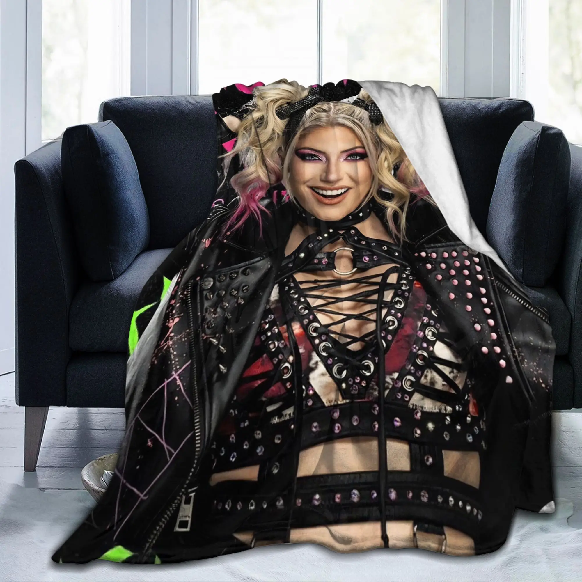 Alexa Wrestler Blisses Novelty Blanket Flannel Wrestling Cool Ultra-Soft Throw Blanket for Bedding Couch Gift Multifunction
