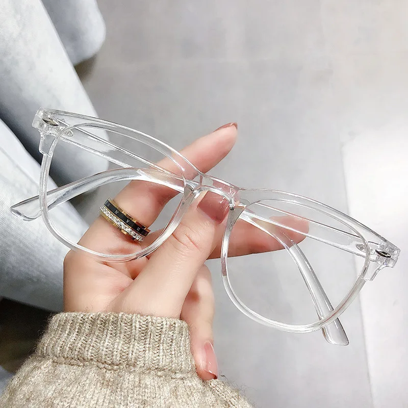 Transparente Anti-Blaulicht-Myopie-Brille für Damen und Herren, ultraleichte Brillen, übergroße Nahsichtbrille, Dioptrien -1,0 bis -6,0