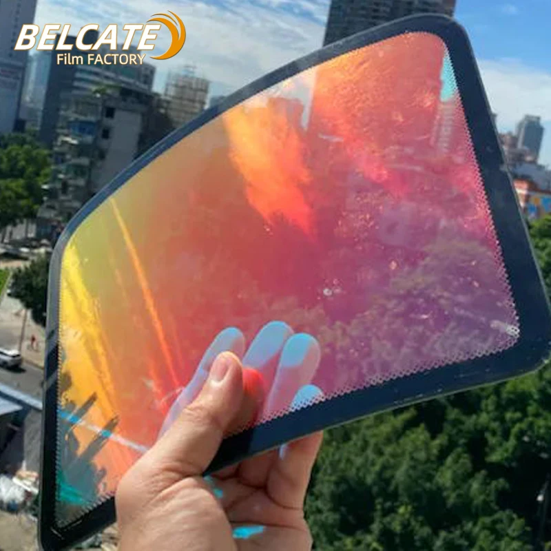 Chamäleon-Fensterfolie, photochrome Autotönung, VLT, 80 % 1,52 x 30 m, Chamäleon-Regenbogen-Autofenster, Solar-Chamäleon-Tönung