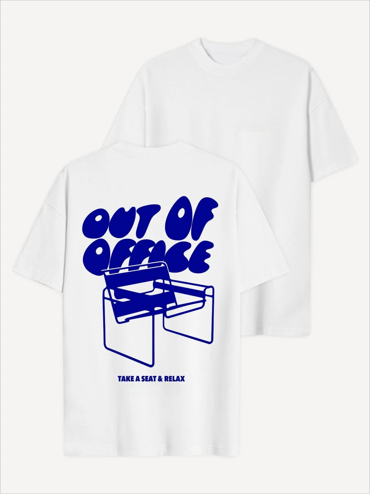 Out of Office Take A Seat & Relax Graphic T-Shirt Men Women Vacation Casual Oversized Short Sleeve Cotton Streetwear Tops