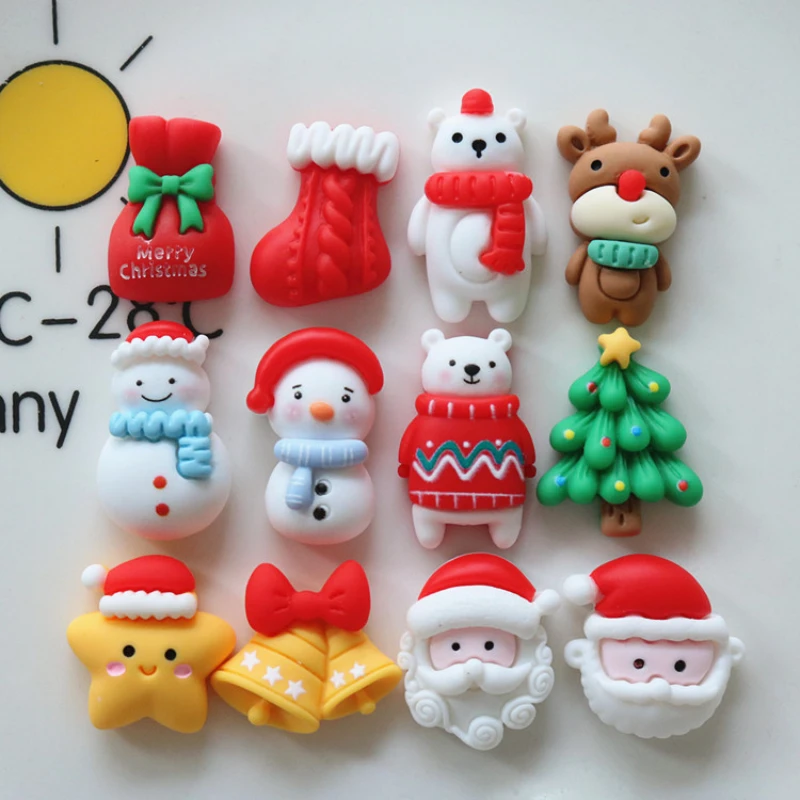 

New Resin Christmas Shoe Charms Set 12PCS Santa Claus Deer Snowman Christmas Tree Cartoon Shoe Charms for Teen Xmas Party Gift