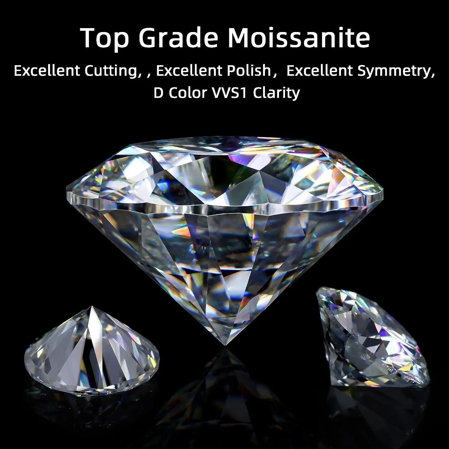 Wholesale D Color Moissanite Stone Loose Gemstones Lab Diamond 0.1-12ct VVS1 Round Cut Positive Pass Test with GRA Certificate - Image 5