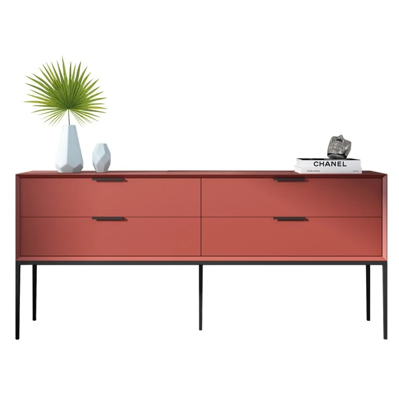 

Italian minimalist side cabinet paint light luxury entrance four chest cabinet