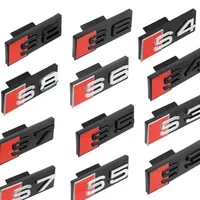 Audi ABS Badge Front Grille Emblem Auto Accessories for Audi RS3 RS4 RS5 RS6 RS7 RS8 SQ3 SQ5 SQ7 SQ8 S3 S4 S5 S6 S7 S8 W12 V6 V8