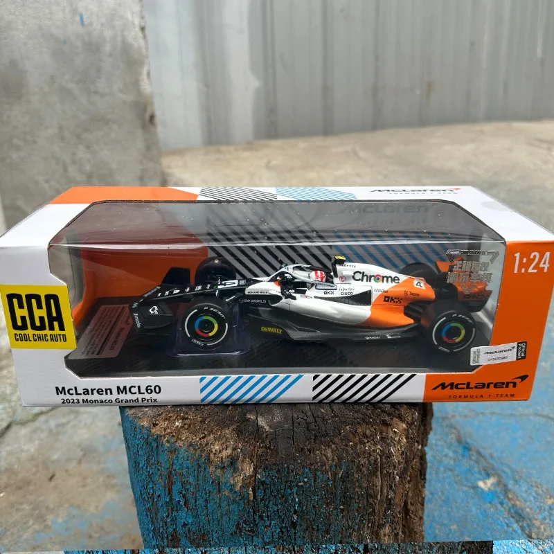 Diecast 1:24 McLaren F1 MCL60 Monaco Station 2023 Alloy Racing Car Model with Box Collection Diecast Metal Miniature Voiture