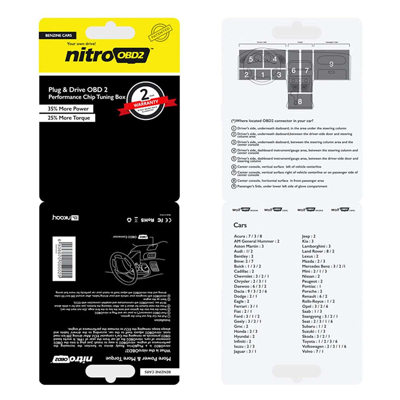 Nitro-caja de ajuste de ahorro de combustible OBD2 para coche diésel, sintonizador de Chip de doble placa, Universal