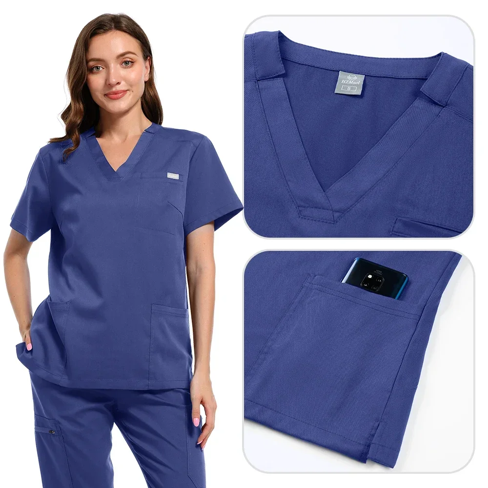 Uniformes d'infirmière multicolores unisexes, générateurs de tissu de haute qualité, haut de gIslande à manches courtes, ensembles de pantalons de jogging, vêtements de travail médicaux