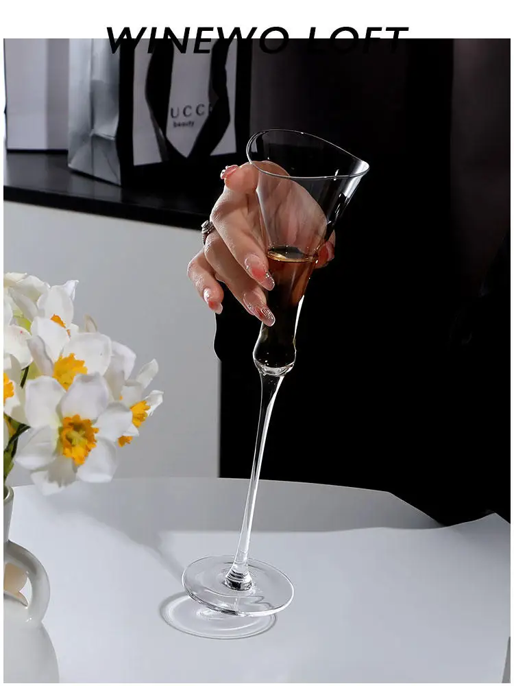 

120ml Transparent Thin Rods Small Goblet Champagne Flutes Cocktail Glasses Home Party White Wine Barware