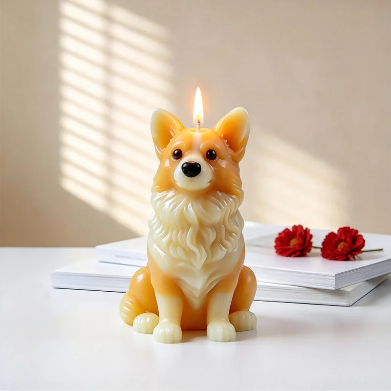 

Golden Retriever Corgi Dog Candle Silicone Mold DIY Handmade Aromatherapy Candle Gypsum Epoxy Resin Mould Dog Home Decoration