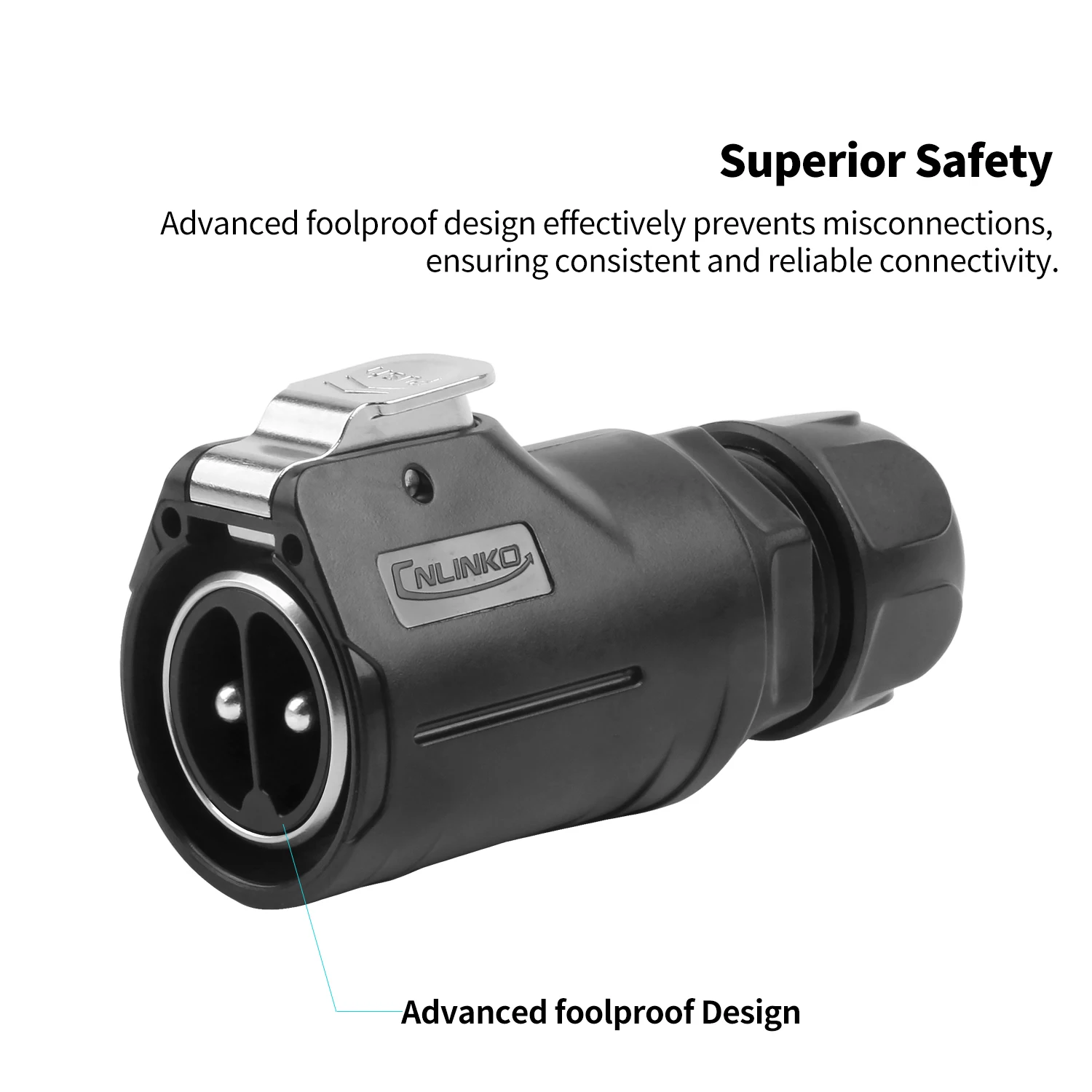 CNLINKO M28 50A 500V IP68 Circular Connector High Durability Screw Terminal 2Pin/3Pin Industrial Electrical Cable Connector