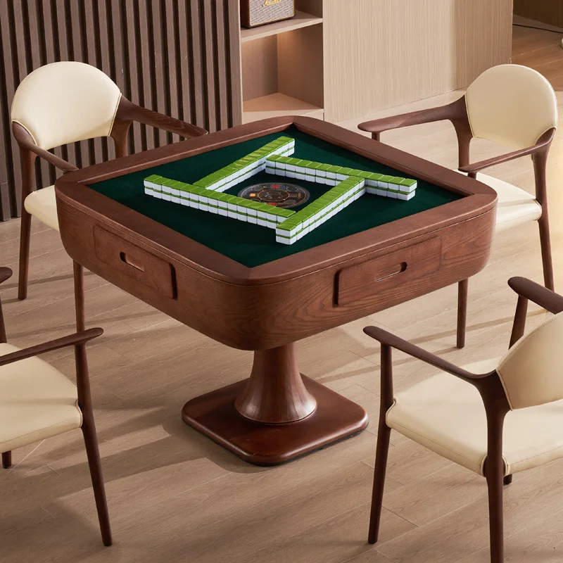 طاولة طعام آلة جونغ من الخشب الصلب المنزلي من أشوود، متكاملة ذات غرض مزدوج، حركة أوتوماتيكية فاخرة وخفيفة الوزن #6