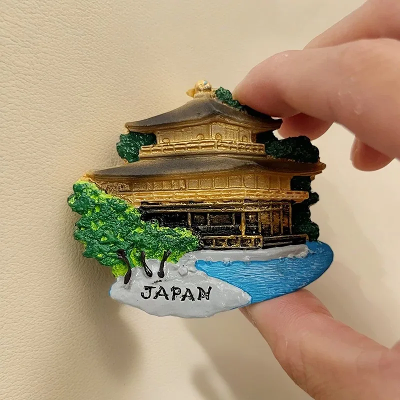 3D painted refrigerator stickers with JAPAN fridge magnets at Jinge Temple in Kyoto, Japan, as a souvenir gift for world city to