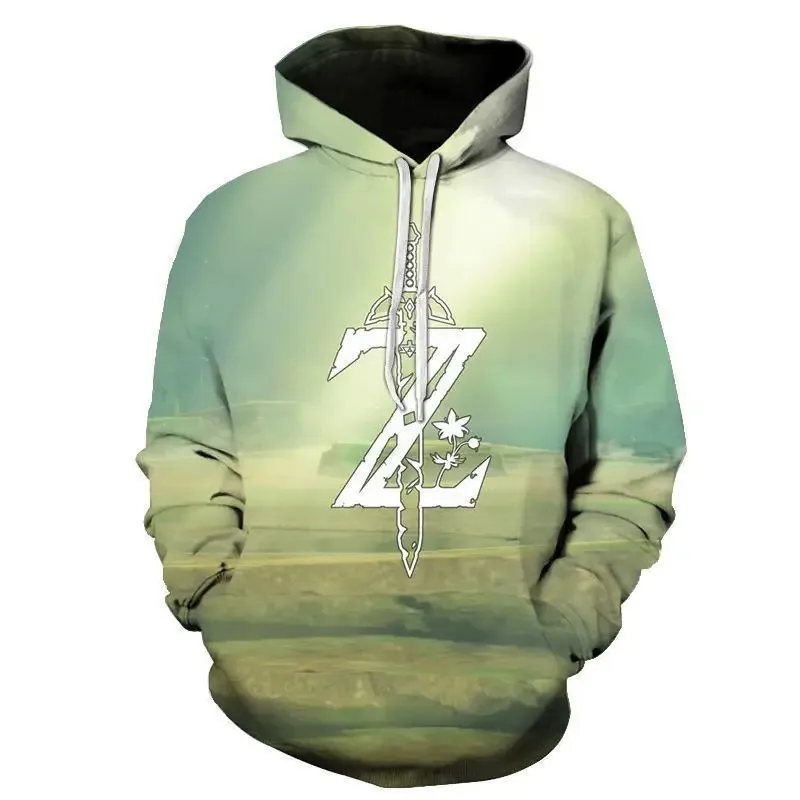 Cosplay lenda zelda link zíper até hoodies topos jaquetas anime impressão 3d moletom para adulto casaco masculino moda streetwear