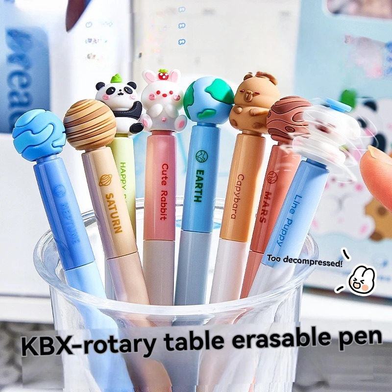 

4 шт. гелевая ручка, высококачественная вращающаяся стираемая ручка, милый выдвижной стержень CS, быстросохнущая ручка без чернил, нейтральная ручка Fo