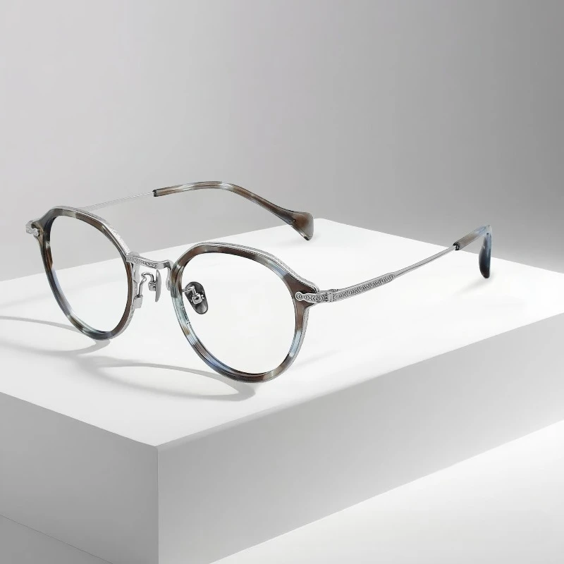 

2026 New Arrival OTW6011 Titanium Retro Irregular Frame Myopia Glasses for Women Prescription Frames Men Acetate Optical Gafas