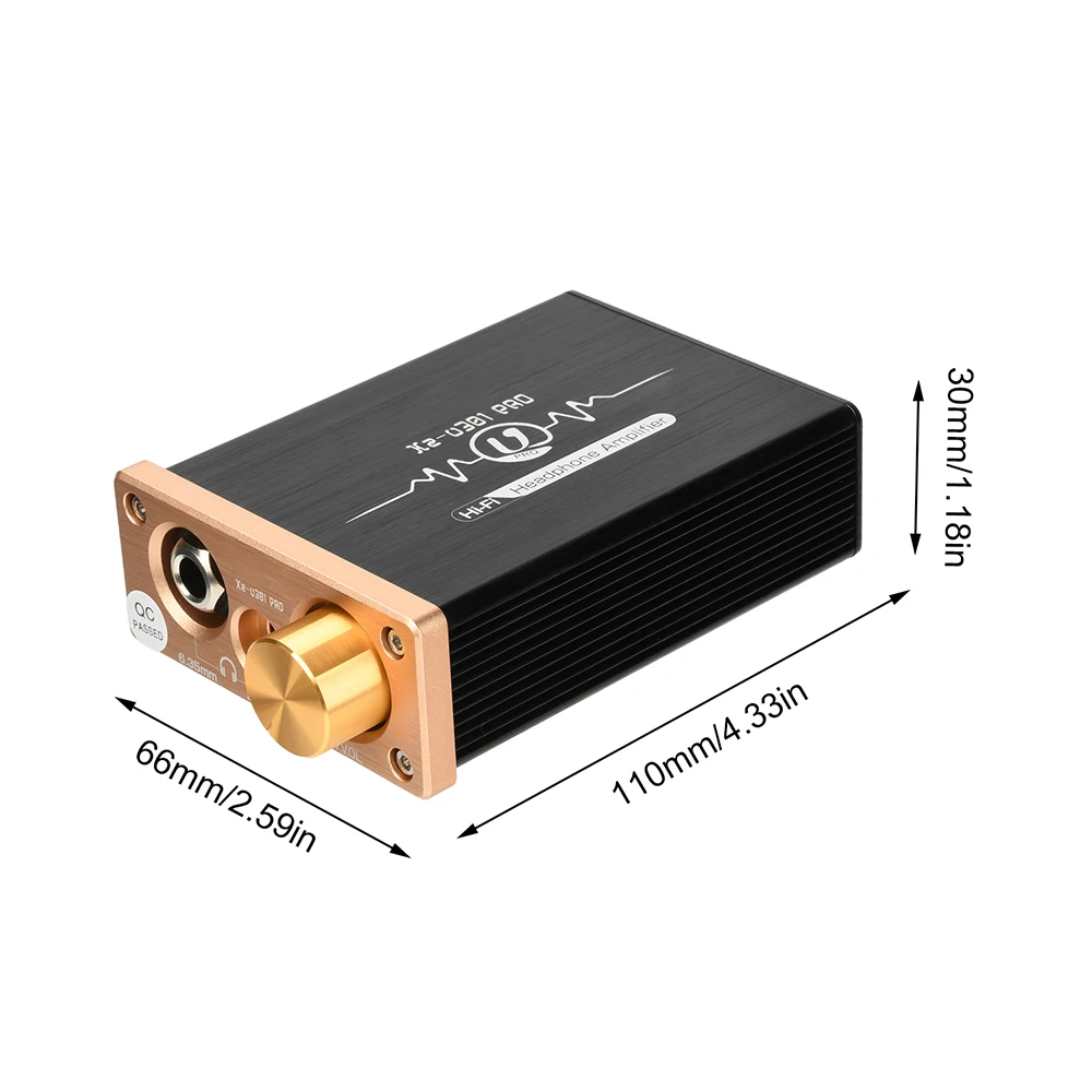 XZ-U301Pro Amplifier Headphone Hi-Fi Kelas A 110dB SNR + 20-30kHz Desktop Headphone Amp 6.35mm/3.5mm Jack Headphone Input RCA
