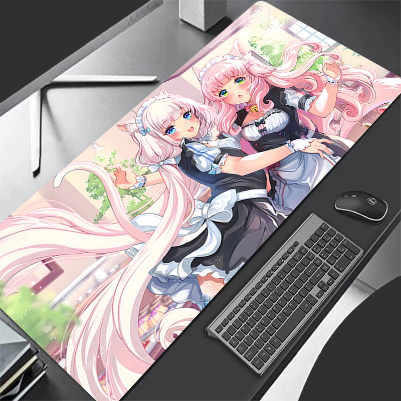 Mouse pad Nekopara large Gaming Desk Mat Computer Keyboard desk pad Mats Non-slip rubber Game PC carpet Kawaii Girl Mousepads XL