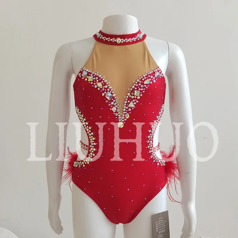 LIUHUO Red Lyrical Dancing Dress for Performance Color Pole Skirt Factory Customize JC435