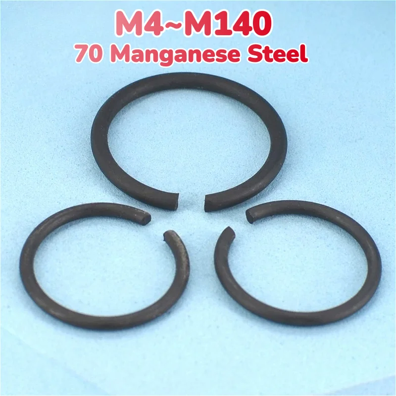 M4 M5 M6 M7 M8 M10 M12 M14 M16~M140 Black 70 Manganese Steel Round Wire Snap Rings For Shaft Stop Ring Ring Circlips GB895.2