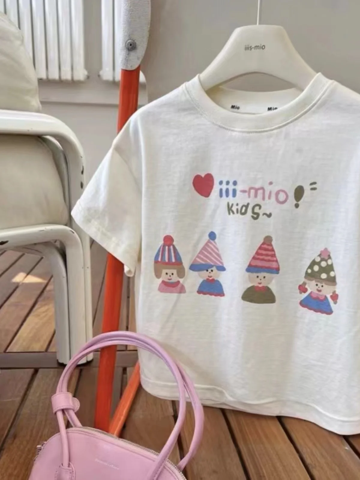 

Летняя футболка с коротким рукавом для маленьких девочек, хлопковая, с принтом, корейская версия, с круглым вырезом, стандартной длины