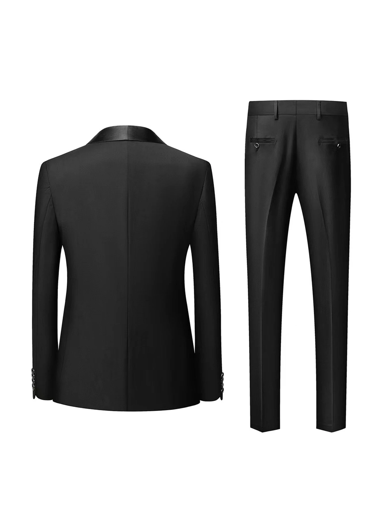 Men\'s suit green collar formal dress wedding three-piece suit orthodox suit vest pants