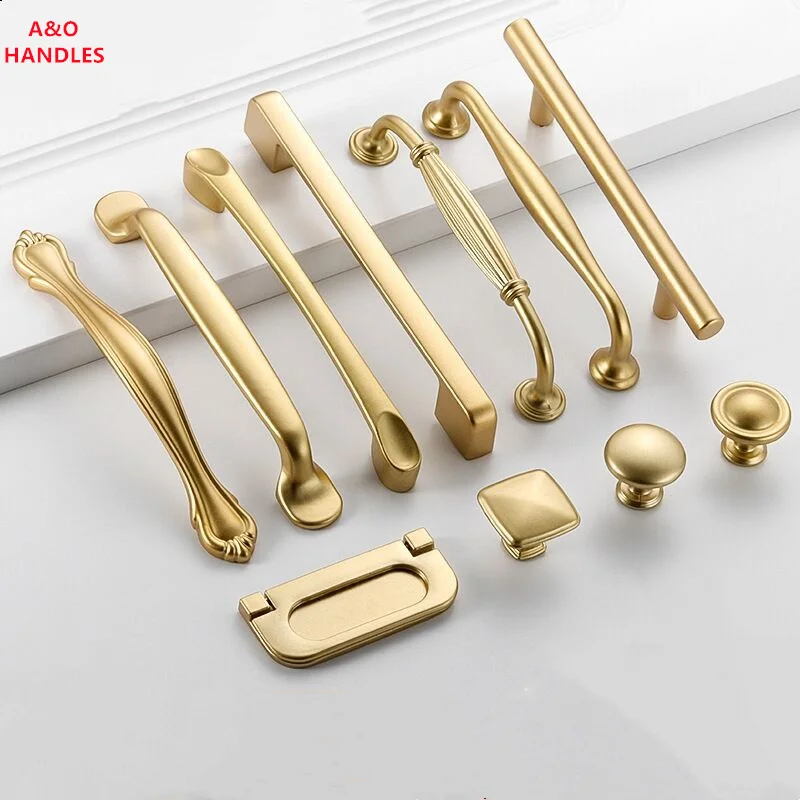 

Handles Drawer Cabinet Furniture Kitchen Pearl Golden Handles for Cabinet Knob Door Drawer Furniture Kitchen Aluminum Alloy
