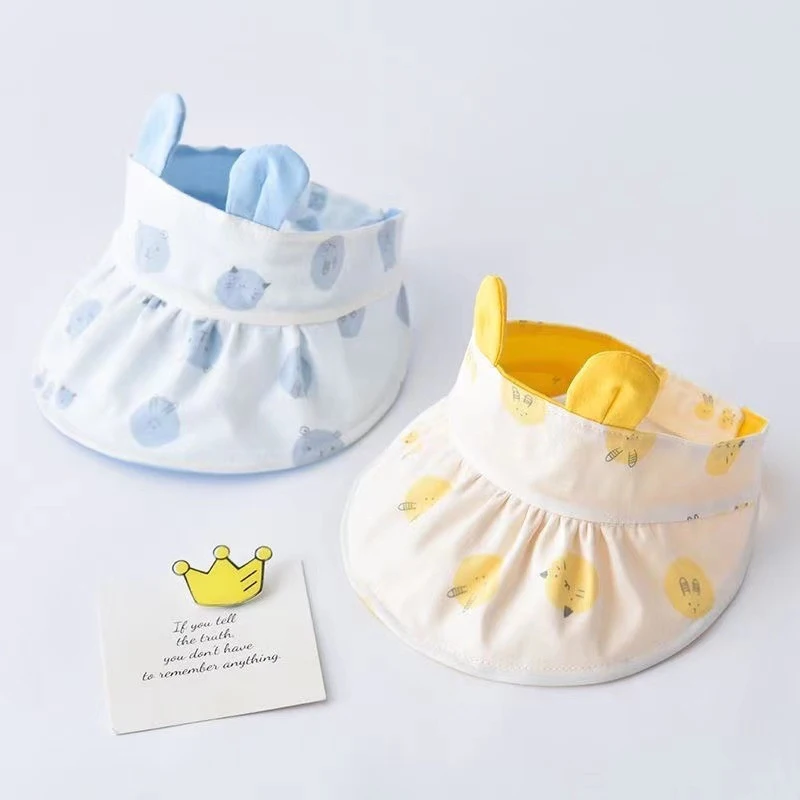 Cappello da sole per bambini cappello da spiaggia a tesa larga per bambini cappello da viaggio per protezione solare all'aperto per bambini cappello da sole regolabile superiore vuoto per bambina 6-24M