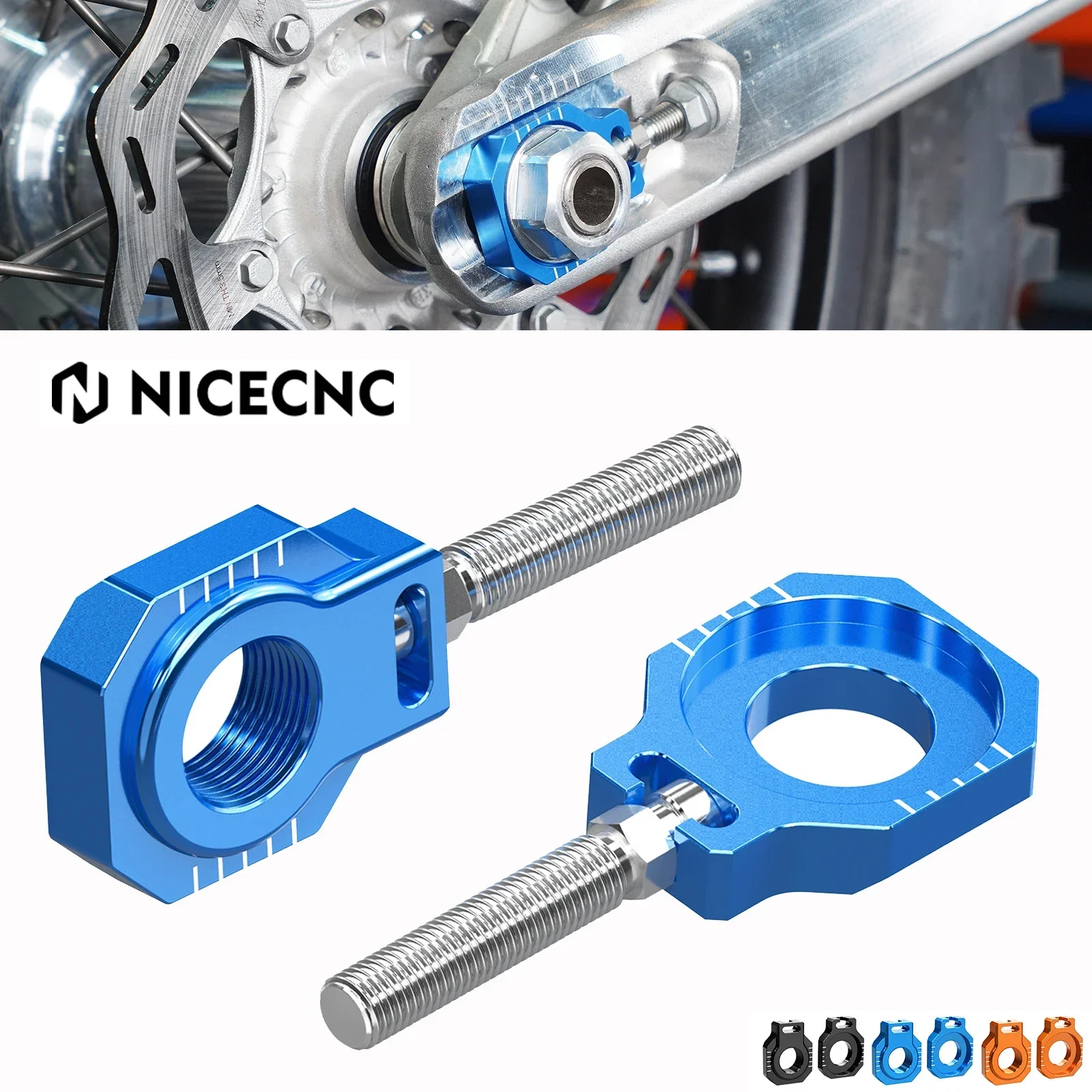 

For Husqvarna TE 300 2024 22mm Rear Axle Blocks Chain Adjuster TE FE 150 250 350 450 501 2024 FC FX TX TC 2023-2024 KTM GasGas