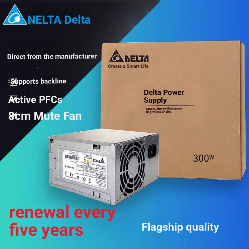 

DELTA smart300II Silent Computer Power Supply Rated 300W Power Supply 8CM Fan Industry Industrial Control Computer Power Supply