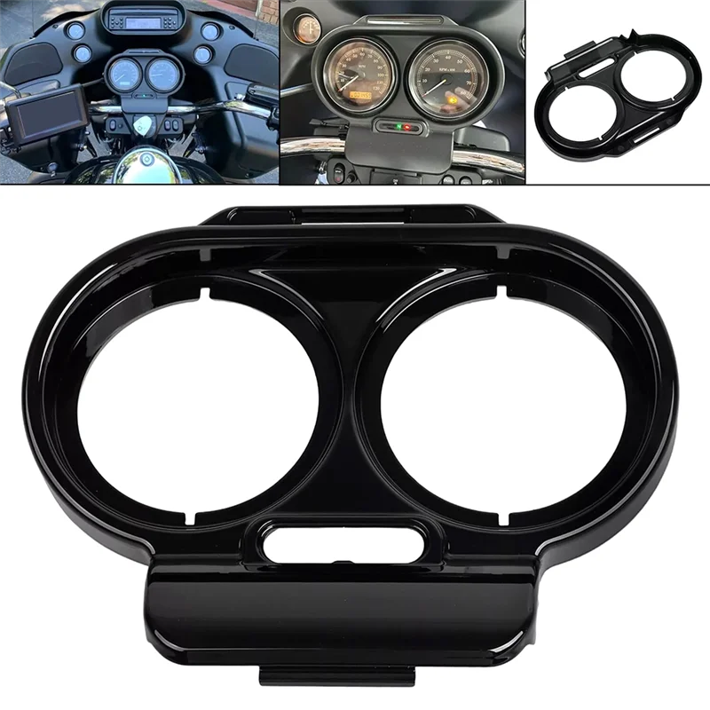 A64P-For Road Glide 98-13 غطاء قياس أسود لامع Nacelle Fairing Spedometer