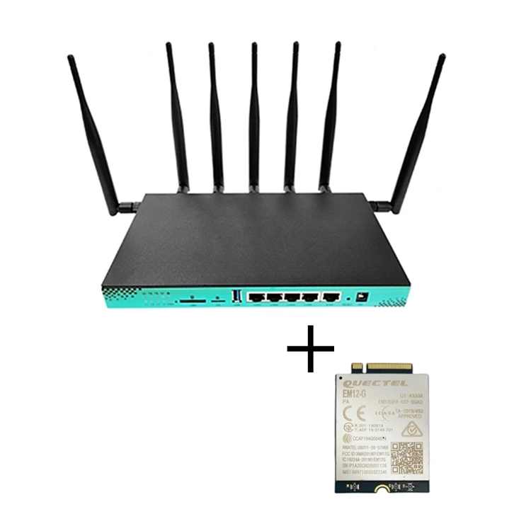 HAISEN  Routers WG1608 5G modem gigabit port wifi M.2 Slot WiFi Wireless Router and EM12-G CAT12/16/20 Module