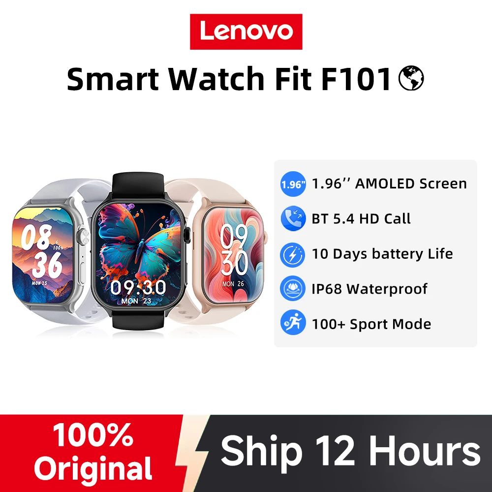 Lenovo Smart Watch Men Waterproof Outdoor Sports Watch Wristwatch Health Monitoring Voice Calling Smart Watch Fitness Trackers