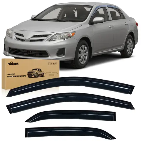 Nilight Window Rain Guards for Toyota Corolla 2009 2010 2011 2012 2013, Out-Channel Window Visors Vent Wind Deflectors-4PCS