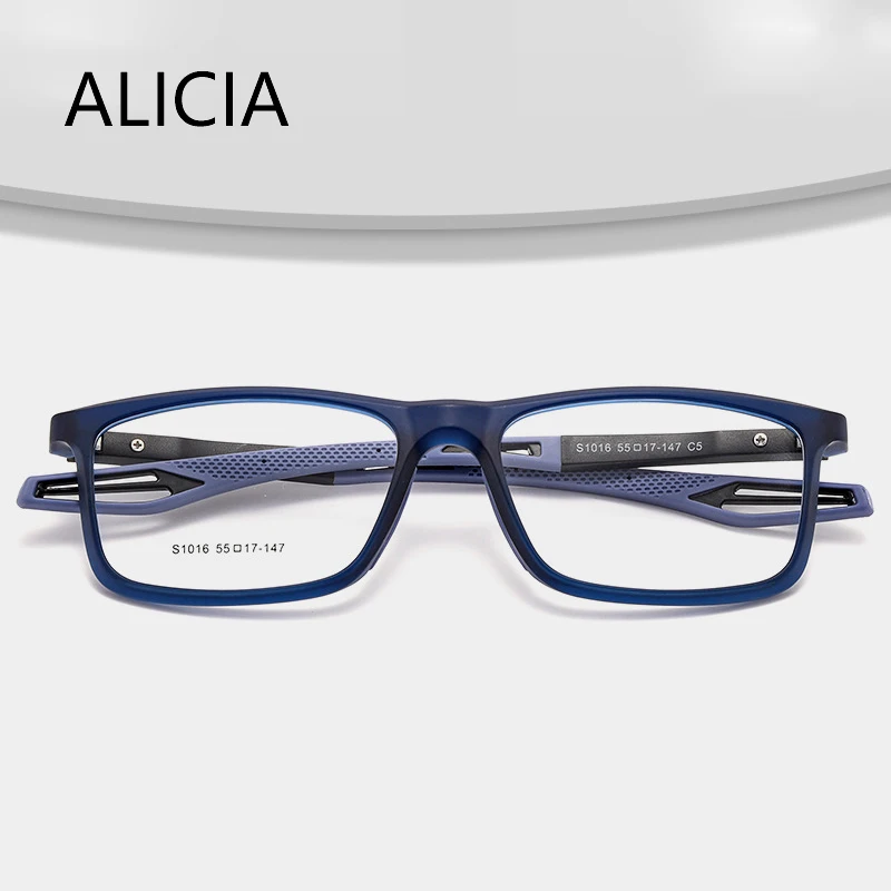 ALICIA New Fashion Comfortable Sports Ultra light TR90 Black Spectacle Optical Prescription Eyeglasses Frames Big Size Man