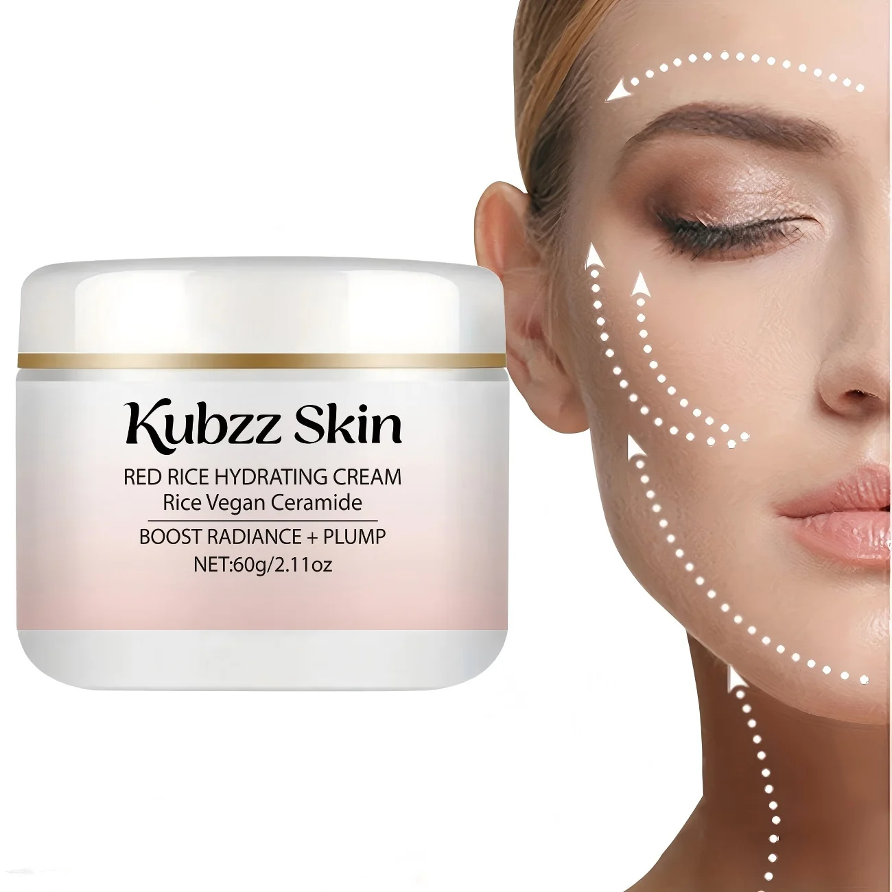 Luxurious Korean Skin-Brightening Cream, Containing Collagen + Hyaluronic Acid, Niacinamide, Suitable for Blemishes, Freckles, and Dullness, Contains Aloe Vera Ingredients, Provides Both Moisturizing and Firming Effects, Alcohol-Free Formula, Suitable for All Skin Types, Deep Moisturizing Cream 60g, a Must-Have for Business Trips and Travel