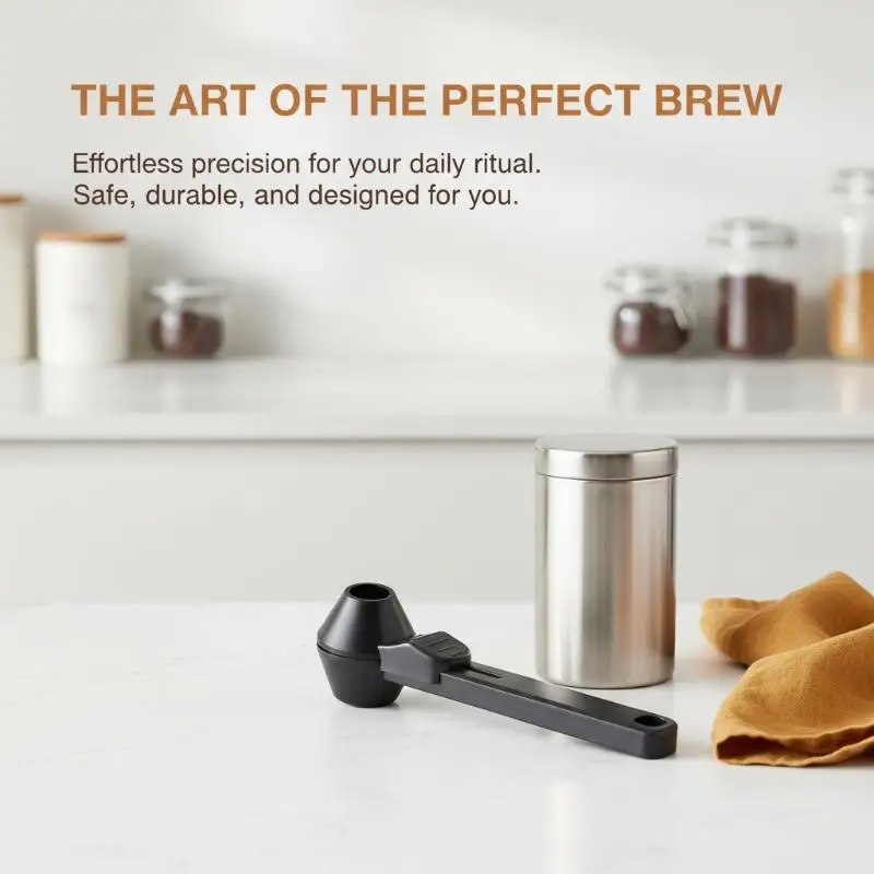 Multi Functional Coffee Scoop With Funnel Non Spill for Protein Milk Supplement Mixing Kitchen Baking